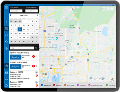 Powerful Mapping and Routing Features shown on an iPad