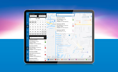 Streamline Inspections mapping Screen shown on an iPad Pro