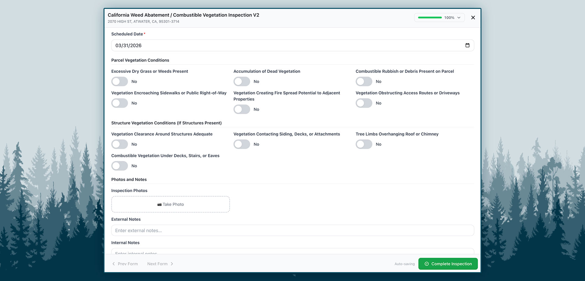 Customizable Defensible Space / AB38 Checklist